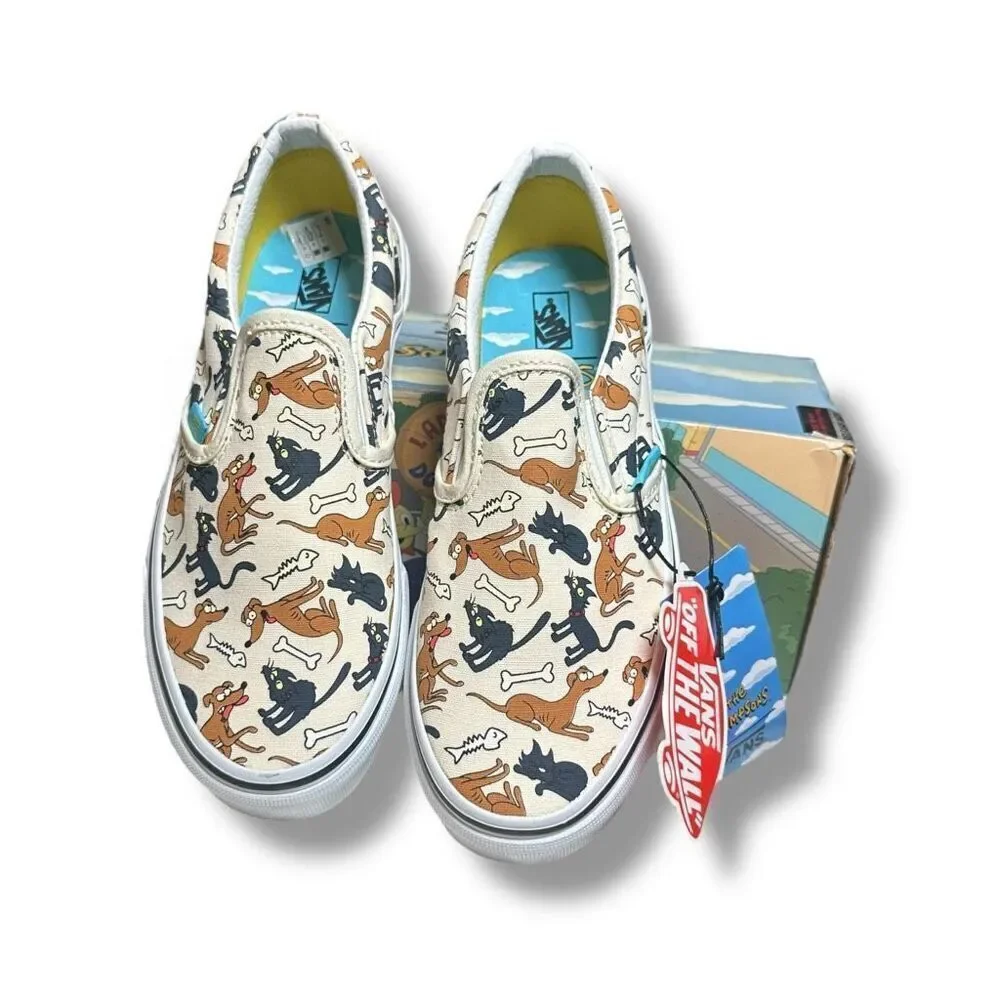 Vans x The Simpsons Family Pets Classic Slip‑On Youth Kids Size 4 NIB